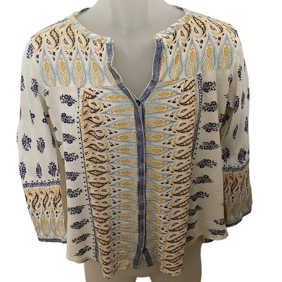 LUCKY BRAND Boho Bohemian Blouse Women XS - Picture 1 of 4